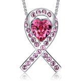 606829399945 Breast Cancer Awareness Pink Ribbon Necklace