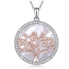 737123028443 Rose Gold MOP Tree Necklace