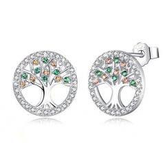 737123028436 Green Tree Earring Studs