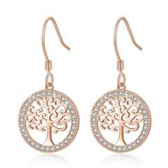 737123028429 Rose Gold Tree Drop Earrings