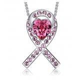 606829399945 Breast Cancer Awareness Pink Ribbon Necklace